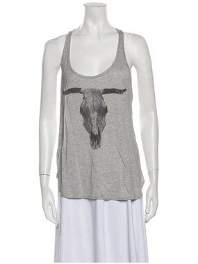 Haute Hippie Longhorn Graphic Soft Racerback Tank Top